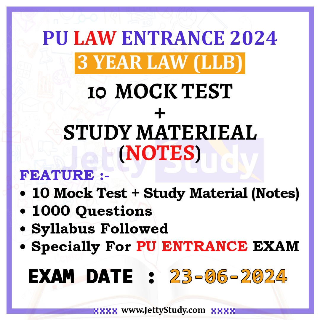 PU LLB 2024, 3 Years Law Entrance Mock Tests - Jetty Study